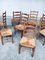 Brutalist Oak & Paper Cord Dining Chairs, 1940s, Belgium, Set of 8 15