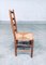 Brutalist Oak & Paper Cord Dining Chairs, 1940s, Belgium, Set of 8 5