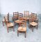 Brutalist Oak & Paper Cord Dining Chairs, 1940s, Belgium, Set of 8 18
