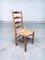 Brutalist Oak & Paper Cord Dining Chairs, 1940s, Belgium, Set of 8 8