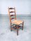 Brutalist Oak & Paper Cord Dining Chairs, 1940s, Belgium, Set of 8, Image 8