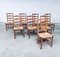 Brutalist Oak & Paper Cord Dining Chairs, 1940s, Belgium, Set of 8 23