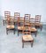 Brutalist Oak & Paper Cord Dining Chairs, 1940s, Belgium, Set of 8 24