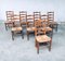 Brutalist Oak & Paper Cord Dining Chairs, 1940s, Belgium, Set of 8 25