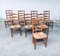 Brutalist Oak & Paper Cord Dining Chairs, 1940s, Belgium, Set of 8, Image 25