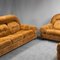 Vintage Armlehnstühle & Sofa aus Samt mit Metallfüßen, 1970er, 3er Set 3