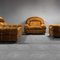 Poltrone e divano vintage di velluto in metallo, anni '70, set di 3, Immagine 2