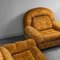Poltrone e divano vintage di velluto in metallo, anni '70, set di 3, Immagine 7