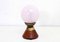 Lampada Mood in teak e vetro rosa Clichy, Immagine 3