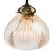 Industrial Clear Ribbed Glass Pendant Lamp from Holophane 3
