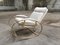 Sedia a dondolo Mid-Century moderna in metallo dorato con cuscino originale in stoffa di Guido Faleschini, Italia, anni '70, Immagine 1