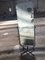 Mid-Century Modern Italian Full-Length Free Standing Mirror on Wheels with Black Lacquered Metal Structure 3