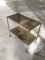 Mid-Century Modern French Gilt Metal & Faux Bamboo Bar Cart with Smoked Glasses by Maison Baguès, 1960s, Image 3