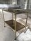 Mid-Century Modern French Gilt Metal & Faux Bamboo Bar Cart with Smoked Glasses by Maison Baguès, 1960s, Image 2