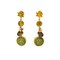 Emerald, Tsavorite & Diamond Earrings in 18 Karat Gold 1