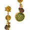Emerald, Tsavorite & Diamond Earrings in 18 Karat Gold 4