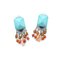 Blue Turquoise & Diamond Earrings 5