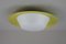 Lemon-Yellow Opal Glass Ceiling Lamp, 1950s 8