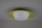 Lemon-Yellow Opal Glass Ceiling Lamp, 1950s 1