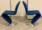 Blaue Modell 1-2-3 Stühle von Verner Panton für Fritz Hansen, 2er Set 6