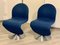 Blaue Modell 1-2-3 Stühle von Verner Panton für Fritz Hansen, 2er Set 1