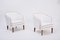 Fauteuils Mid-Century Modernes Blancs par Ludvig Pontoppidan, Danemark, Set de 2 1