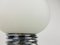 Lámpara de mesa de cromo y vidrio opalino, años 60, Imagen 6