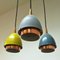 Ceiling Lamp with Colored Metal Shades by T. Røste & Co, Norway, 1950s, Image 6