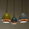 Ceiling Lamp with Colored Metal Shades by T. Røste & Co, Norway, 1950s, Image 2