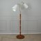 Lámpara de pie sueca modernista de teca y latón, años 40, Imagen 4
