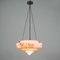 German Art Deco Pendant Lamp in Enameled Glass and Brass, 1930s 18