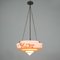 German Art Deco Pendant Lamp in Enameled Glass and Brass, 1930s, Image 18