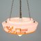 German Art Deco Pendant Lamp in Enameled Glass and Brass, 1930s, Image 12