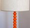 Lámpara de pie de cerámica esmaltada en naranja, años 70, Imagen 5