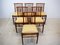Italian Wood and Faux Leather Chairs, 1960s, Set of 6 1