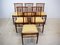 Italian Wood and Faux Leather Chairs, 1960s, Set of 6, Image 1