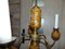 Lámpara de araña vintage de cerámica y latón, Pruszków, años 60, Imagen 5