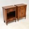 Antique Georgian Style Burr Walnut Bedside Cabinets, Set of 2 3