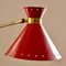 Rote Diabolo Wandlampe von Rene Mathieu für Lunel, 1950er 16