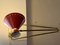 Red Diabolo Sconce by Rene Mathieu for Lunel, 1950s 8