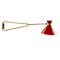 Red Diabolo Sconce by Rene Mathieu for Lunel, 1950s 1