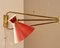 Red Diabolo Sconce by Rene Mathieu for Lunel, 1950s 4