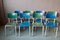 Industrial Bicolore Chairs with Patina, Set of 6 16