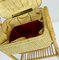 Mid-Century Bamboo & Rattan Sewing Basket on Rollers, 1950s 8