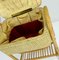 Mid-Century Bamboo & Rattan Sewing Basket on Rollers, 1950s, Image 8