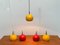 Mid-Century German Space Age Metal Ball Pendant Lamps, Set of 2 1