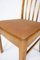 Dining Room Chairs of Light Wood and Cognac Leather, 1940s, Set of 10 5