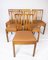 Chaises de Salon en Bois Clair et Cuir Cognac, 1940s, Set de 10 3