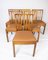 Dining Room Chairs of Light Wood and Cognac Leather, 1940s, Set of 10, Image 3