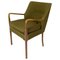 Dänischer Sessel aus Birkenholz und Dunkelgrünem Stoff, 1950er 1